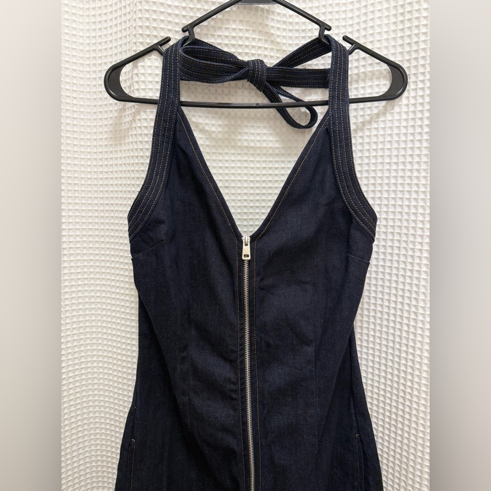 Zara Dark Blue Denim Straight Leg Jumpsuit - size small - like new! - Picture 4 of 12